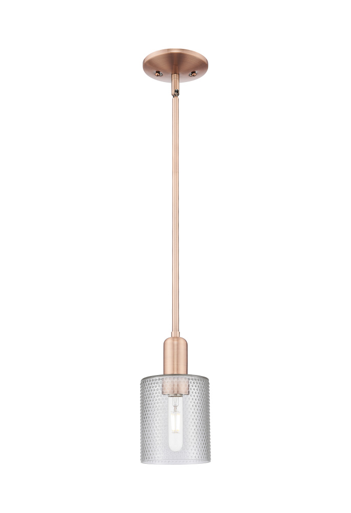 Cobbleskill - 1 Light - 5 inch - Antique Copper - Stem hung - Mini Pendant