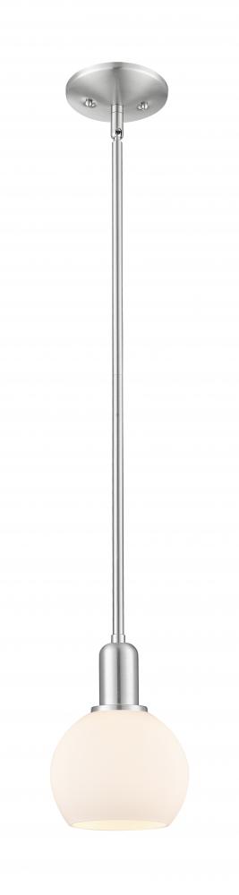 Athens - 1 Light - 6 inch - Brushed Satin Nickel - Stem hung - Mini Pendant