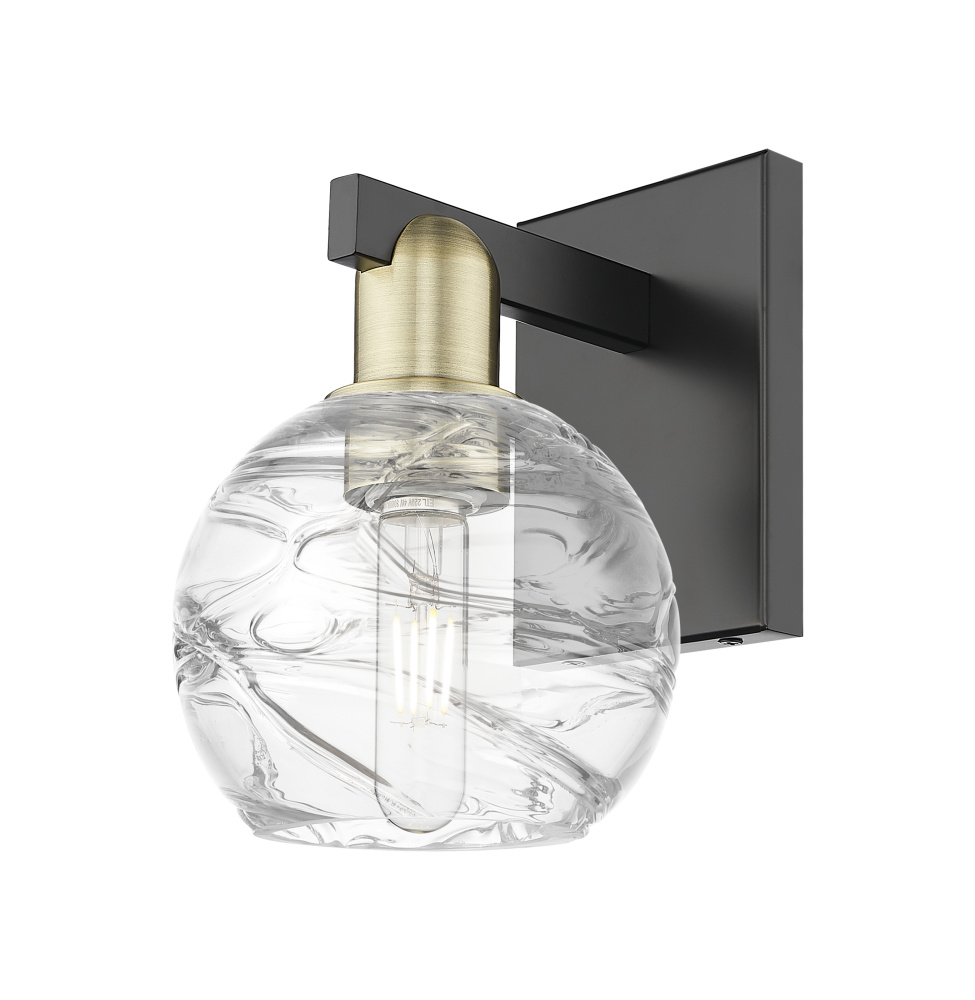 Athens Deco Swirl - 1 Light - 6 inch - Black Antique Brass - Sconce