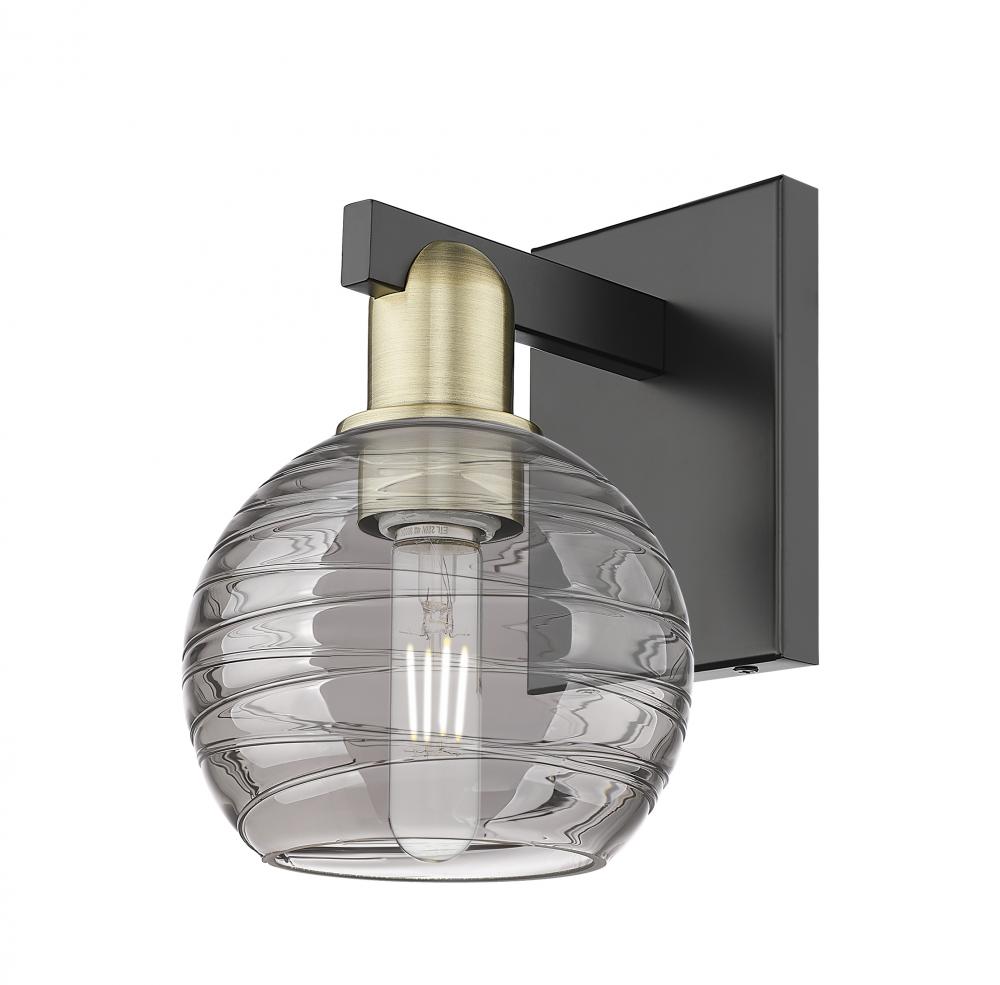 Athens Deco Swirl - 1 Light - 6 inch - Black Antique Brass - Sconce