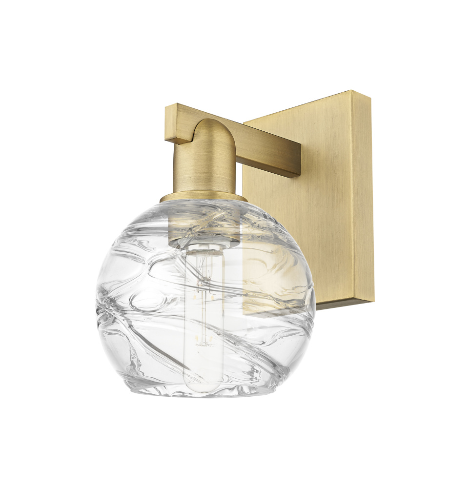 Athens Deco Swirl - 1 Light - 6 inch - Brushed Brass - Sconce