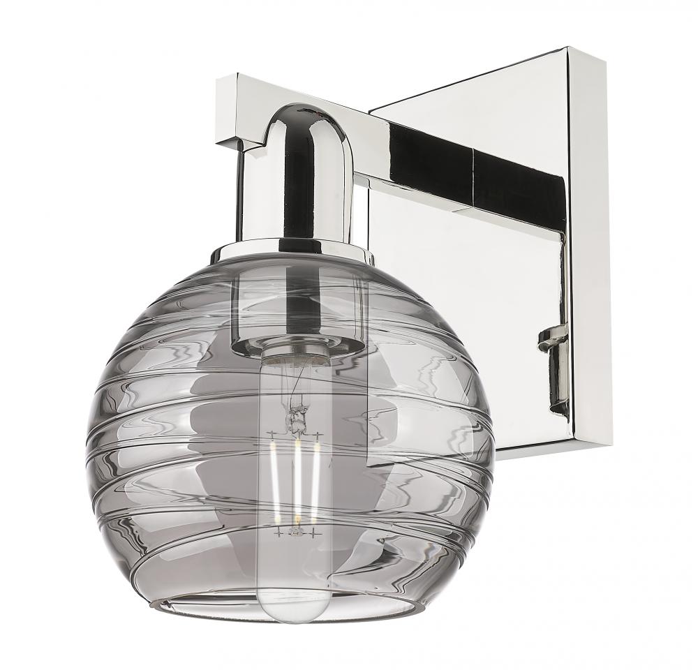 Athens Deco Swirl - 1 Light - 6 inch - Polished Nickel - Sconce