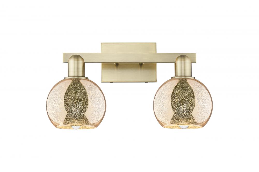 Athens - 2 Light - 17 inch - Antique Brass - Bath Vanity Light