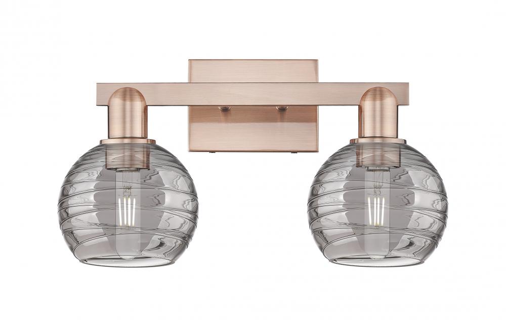 Athens Deco Swirl - 2 Light - 16 inch - Antique Copper - Bath Vanity Light