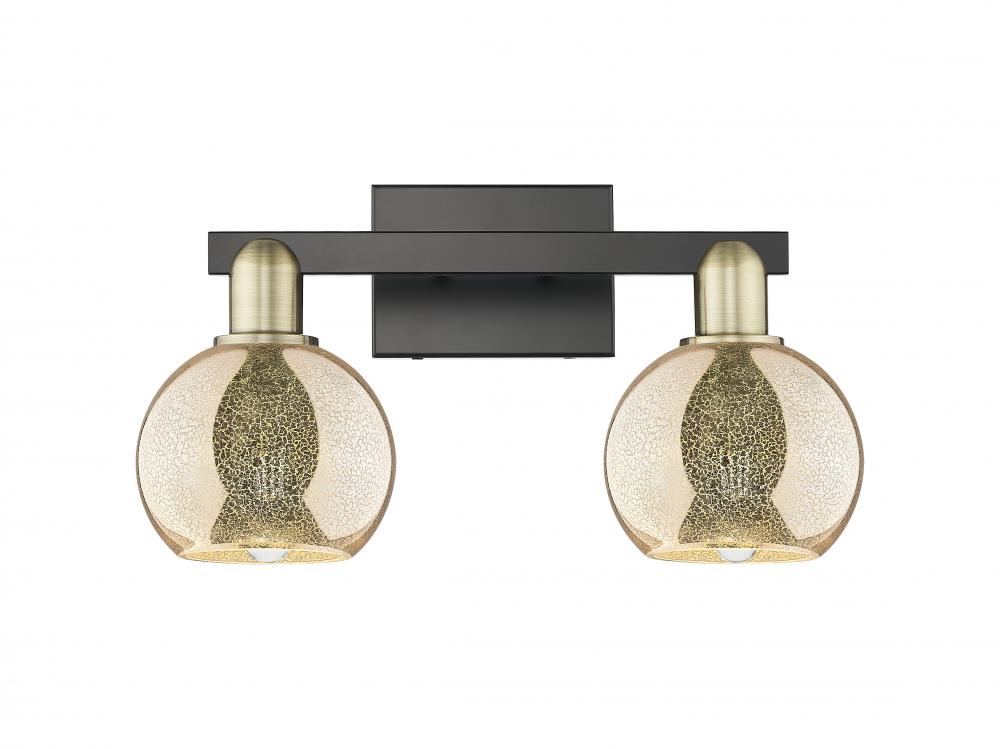 Athens - 2 Light - 17 inch - Black Antique Brass - Bath Vanity Light