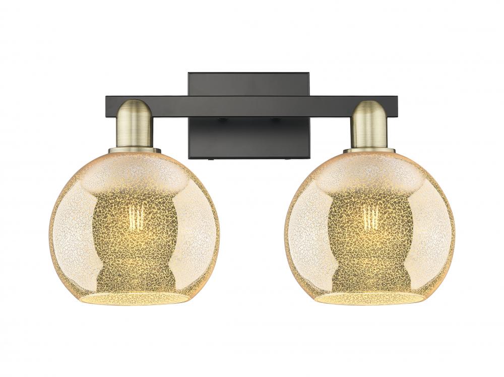 Athens - 2 Light - 19 inch - Black Antique Brass - Bath Vanity Light