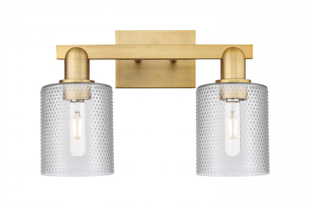 Cobbleskill - 2 Light - 16 inch - Brushed Brass - Bath Vanity Light