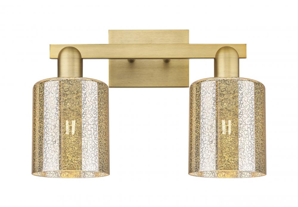 Cobbleskill - 2 Light - 16 inch - Brushed Brass - Bath Vanity Light