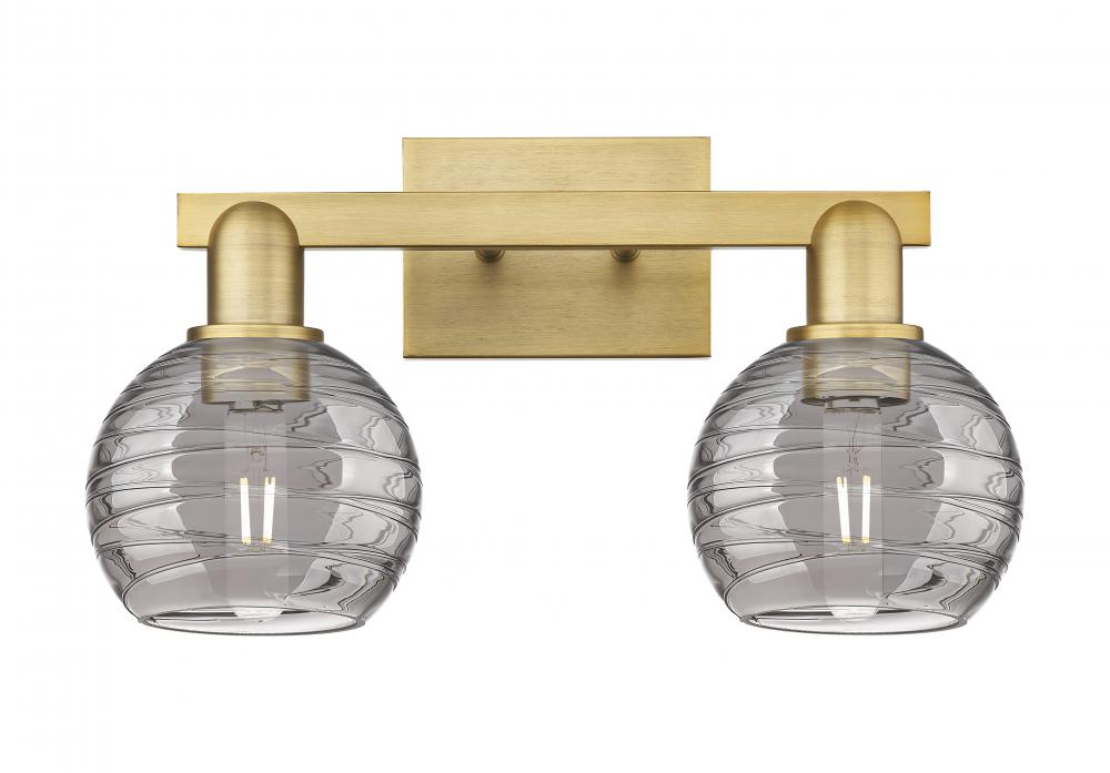 Athens Deco Swirl - 2 Light - 16 inch - Brushed Brass - Bath Vanity Light