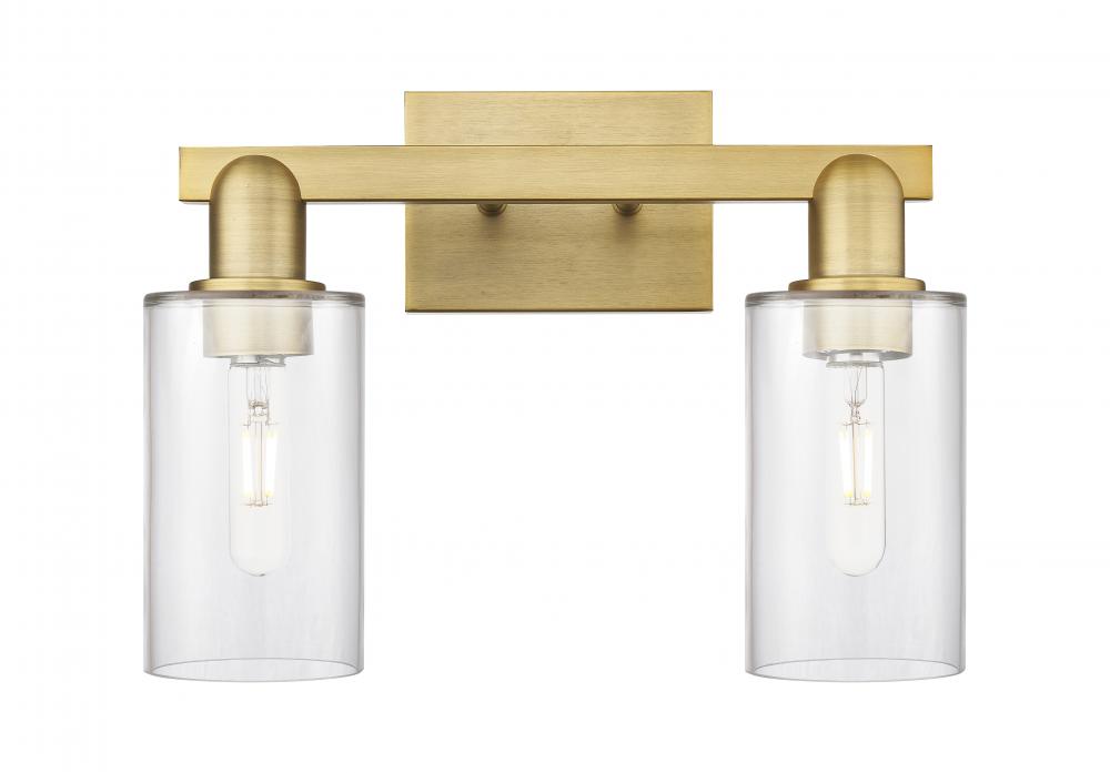Clymer - 2 Light - 15 inch - Brushed Brass - Bath Vanity Light