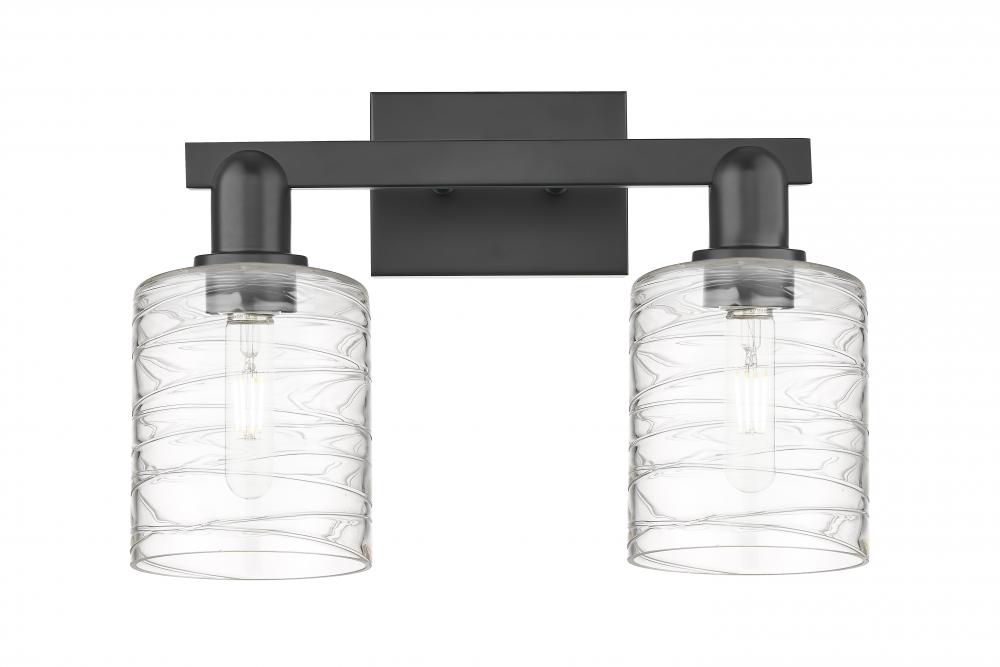 Cobbleskill - 2 Light - 16 inch - Matte Black - Bath Vanity Light