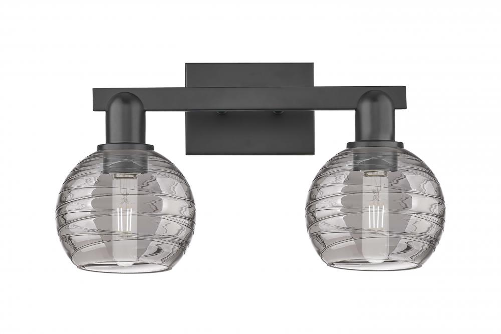 Athens Deco Swirl - 2 Light - 16 inch - Matte Black - Bath Vanity Light