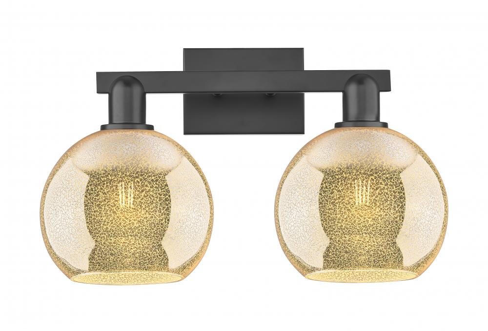 Athens - 2 Light - 19 inch - Matte Black - Bath Vanity Light