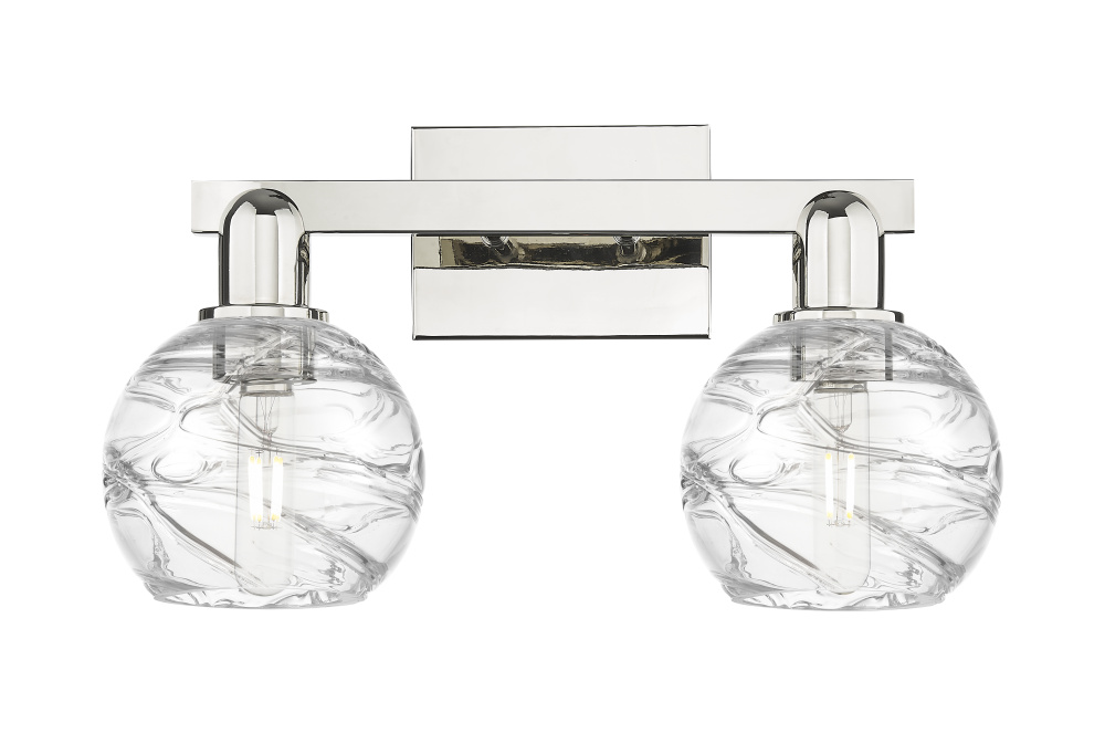 Athens Deco Swirl - 2 Light - 16 inch - Polished Nickel - Bath Vanity Light