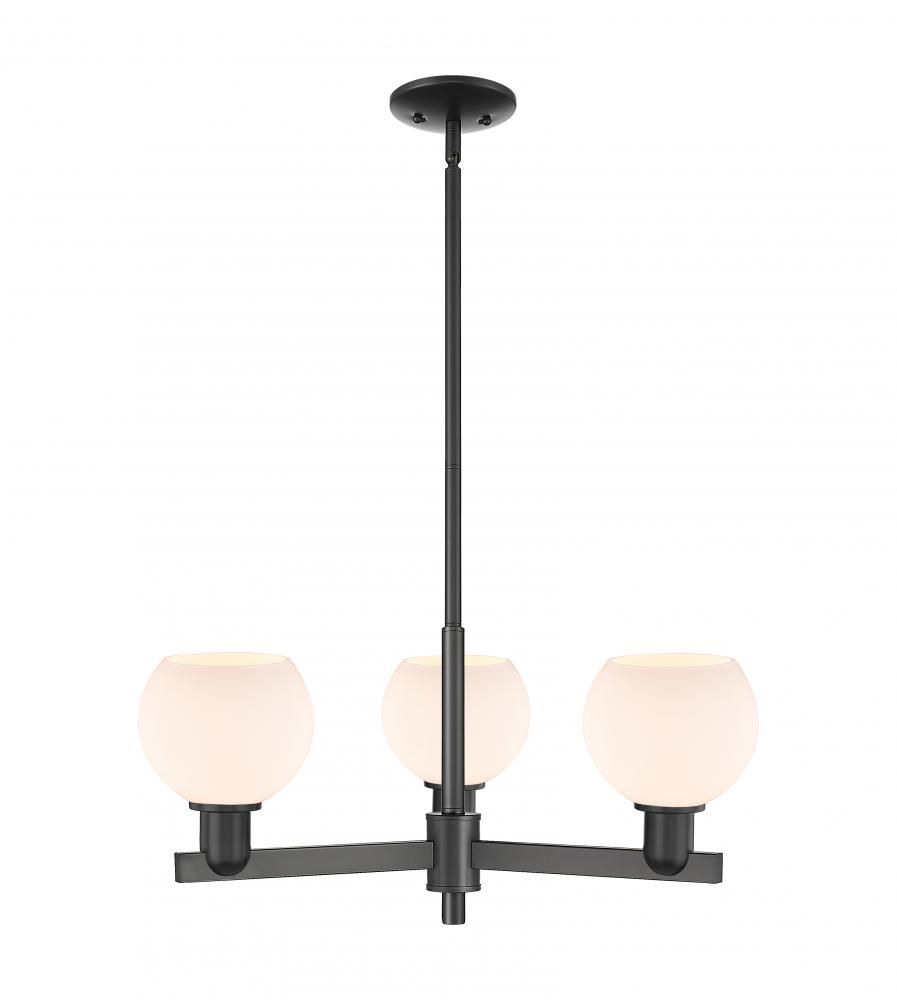 Athens - 3 Light - 28 inch - Matte Black - Stem hung - Pendant