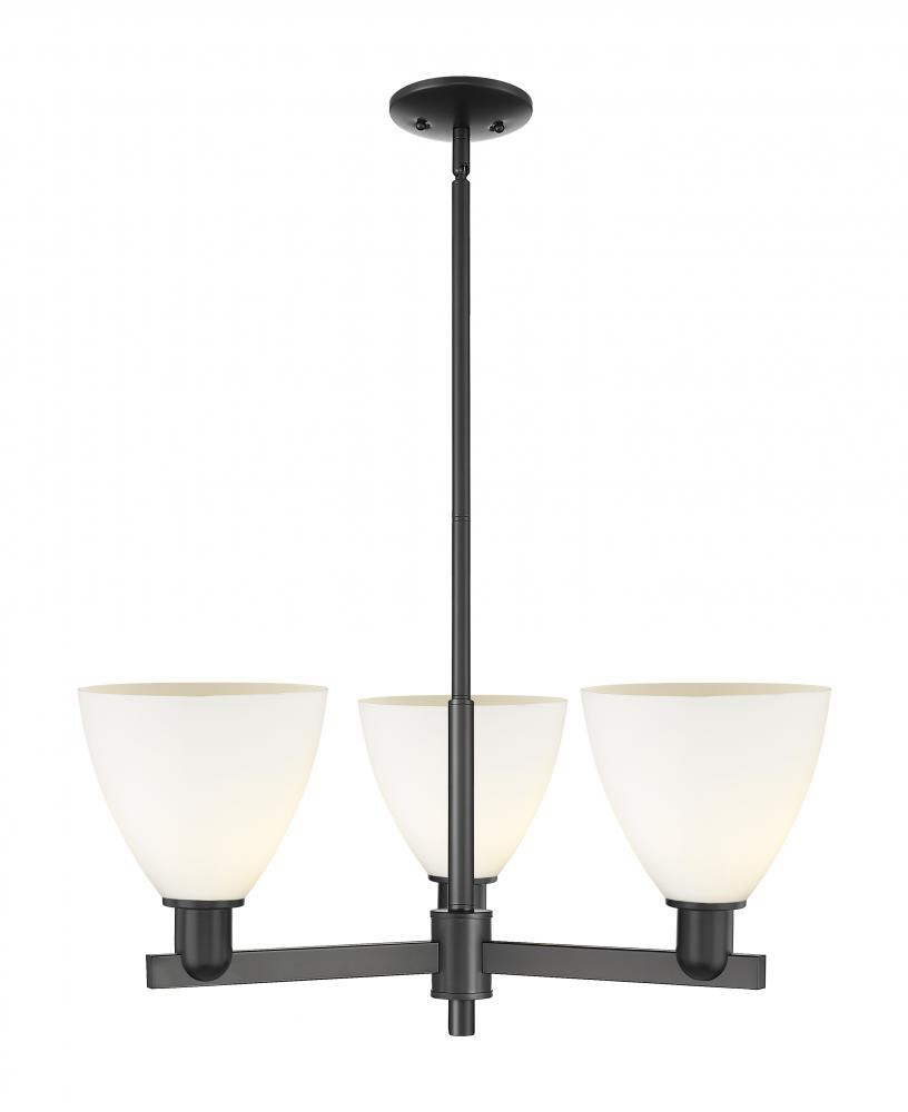 Bristol - 3 Light - 29 inch - Matte Black - Stem hung - Pendant
