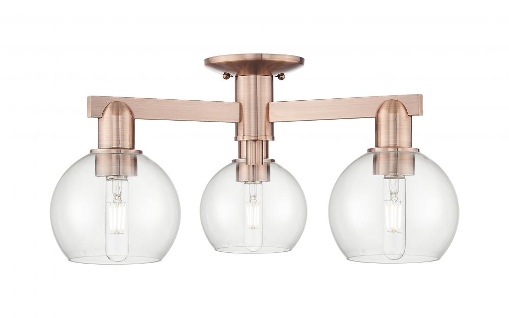 Athens - 3 Light - 23 inch - Antique Copper - Semi-Flush Mount