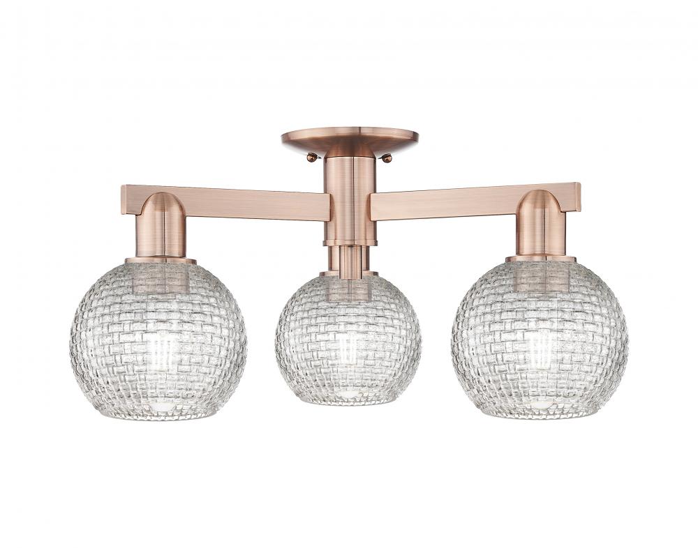 Athens - 3 Light - 23 inch - Antique Copper - Semi-Flush Mount