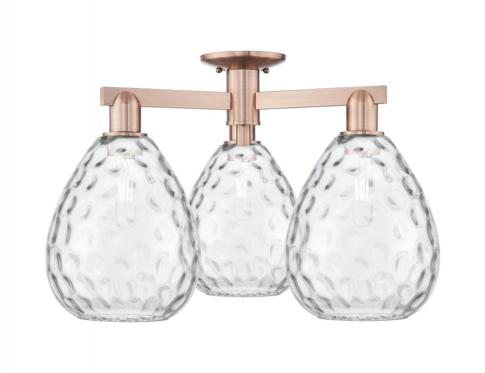 Waverly - 3 Light - 26 inch - Antique Copper - Semi-Flush Mount