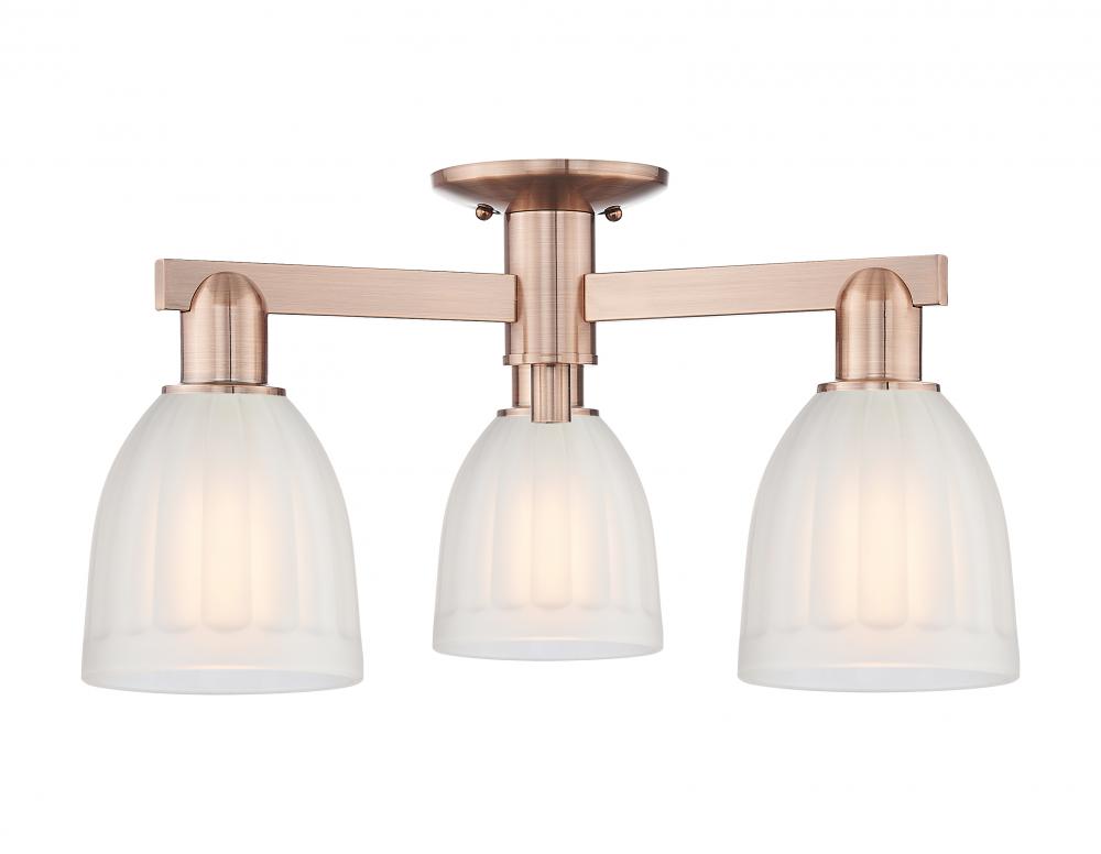 Brookfield - 3 Light - 23 inch - Antique Copper - Semi-Flush Mount