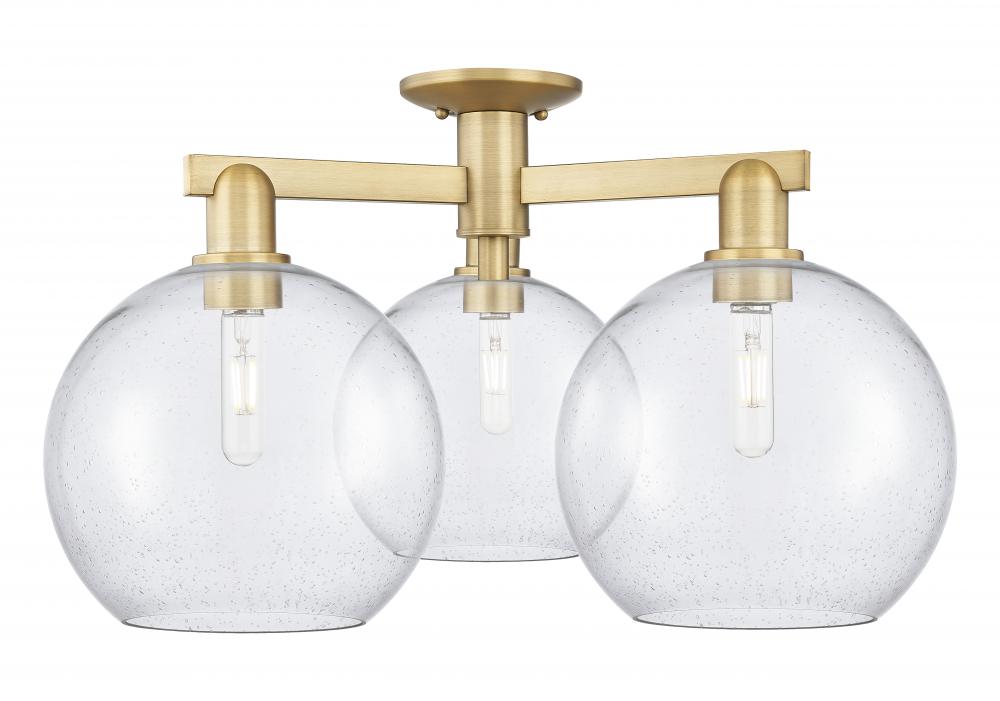 Athens - 3 Light - 28 inch - Brushed Brass - Semi-Flush Mount