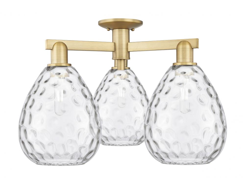 Waverly - 3 Light - 26 inch - Brushed Brass - Semi-Flush Mount