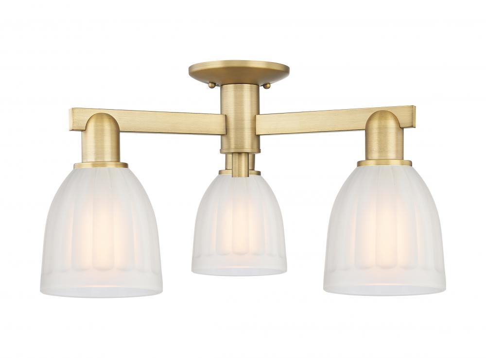 Brookfield - 3 Light - 23 inch - Brushed Brass - Semi-Flush Mount