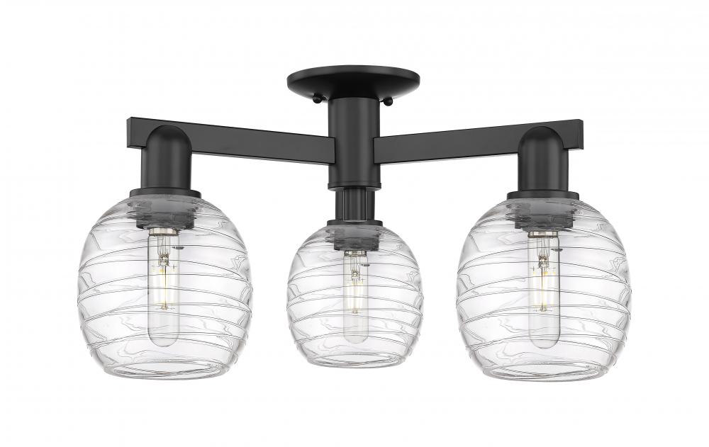 Belfast - 3 Light - 24 inch - Matte Black - Semi-Flush Mount