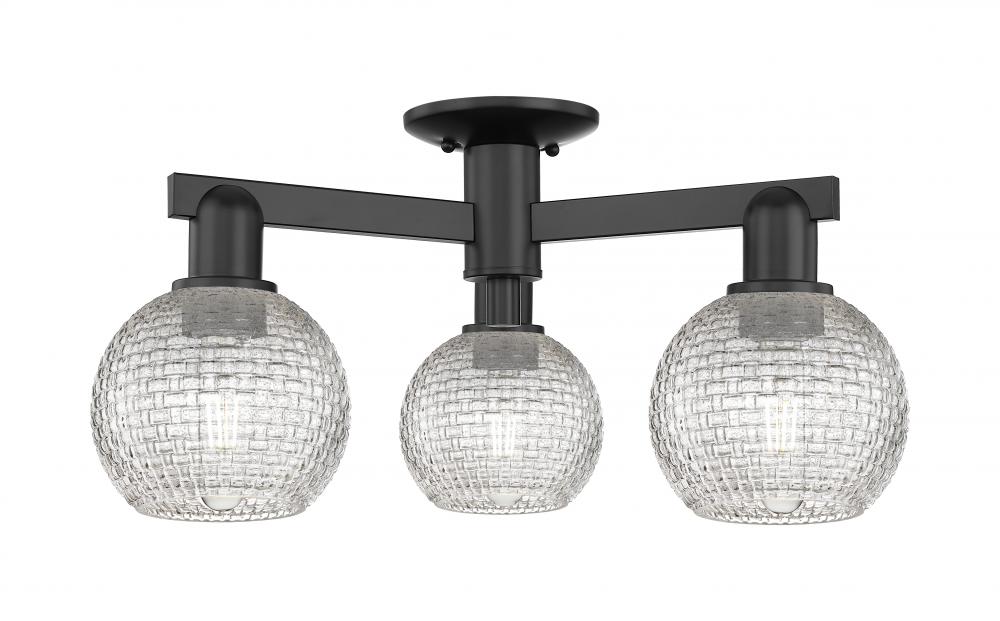 Athens - 3 Light - 23 inch - Matte Black - Semi-Flush Mount