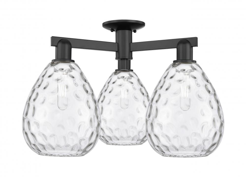 Waverly - 3 Light - 26 inch - Matte Black - Semi-Flush Mount