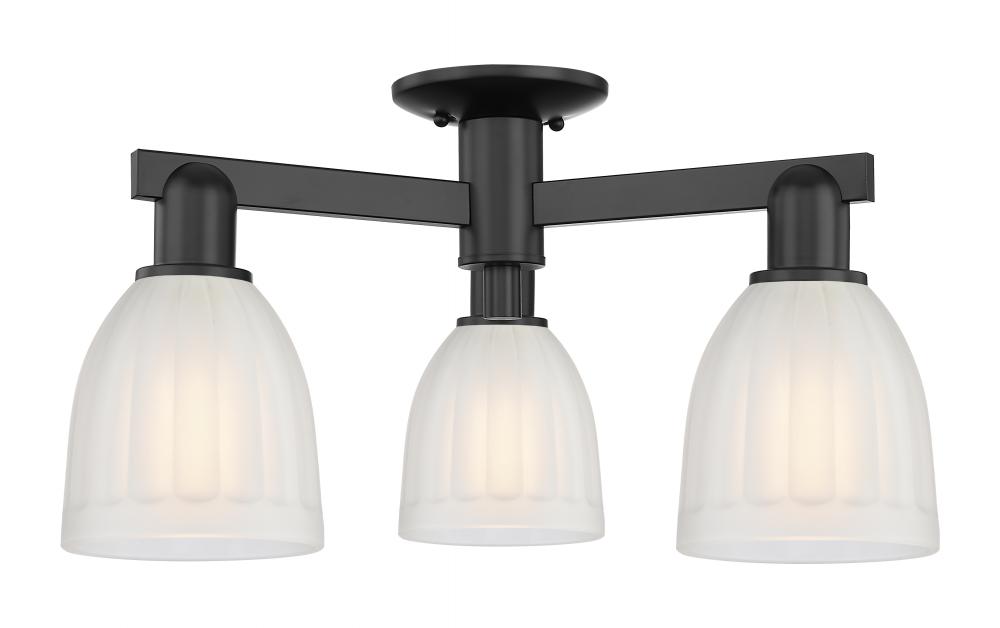 Brookfield - 3 Light - 23 inch - Matte Black - Semi-Flush Mount