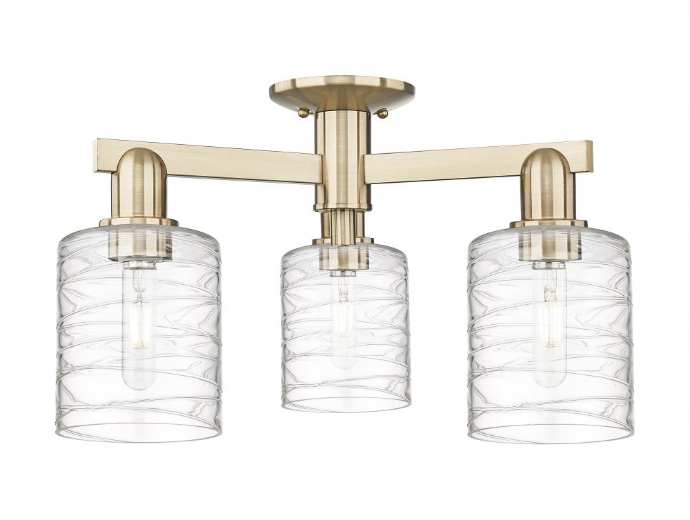 Cobbleskill - 3 Light - 23 inch - Champagne Bronze - Semi-Flush Mount