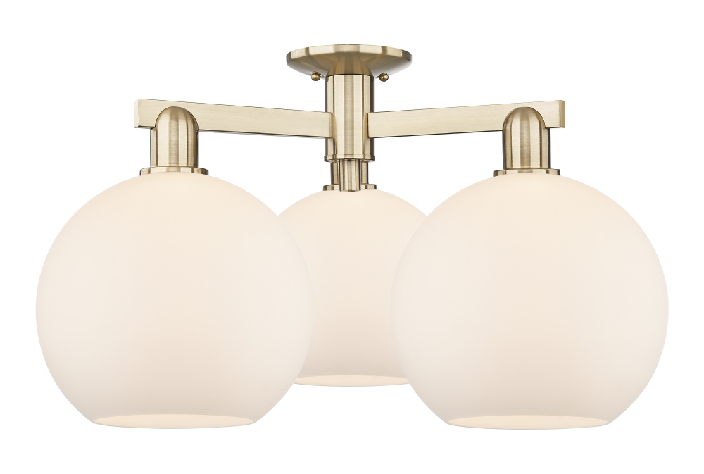 Athens - 3 Light - 28 inch - Champagne Bronze - Semi-Flush Mount