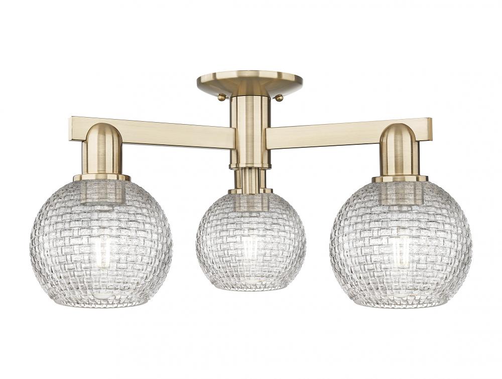 Athens - 3 Light - 23 inch - Champagne Bronze - Semi-Flush Mount