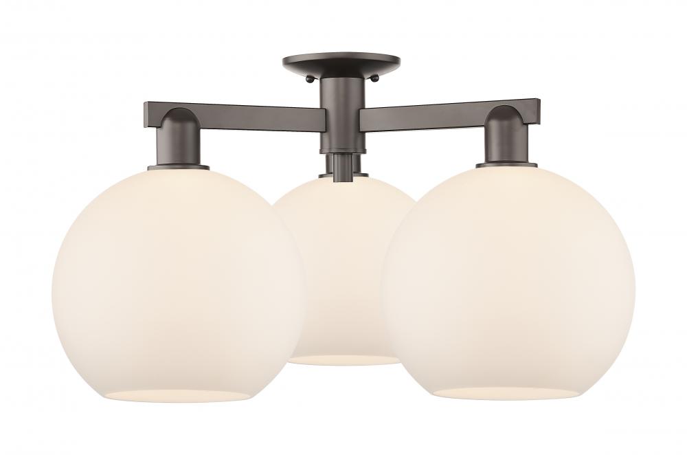 Athens - 3 Light - 28 inch - Oil Rubbed Bronze - Semi-Flush Mount