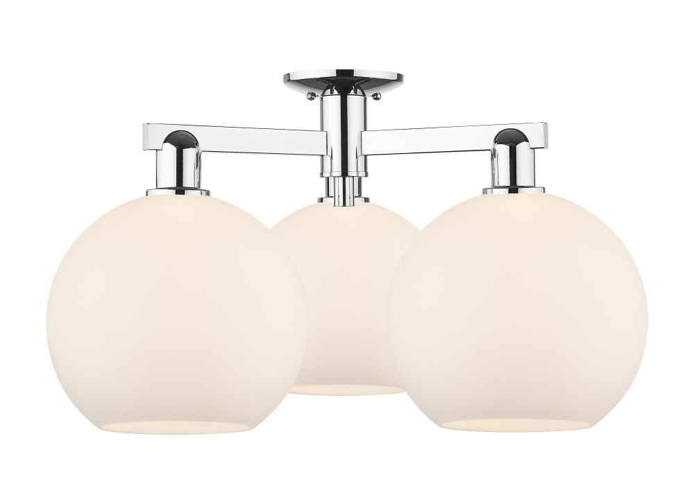 Athens - 3 Light - 28 inch - Polished Chrome - Semi-Flush Mount