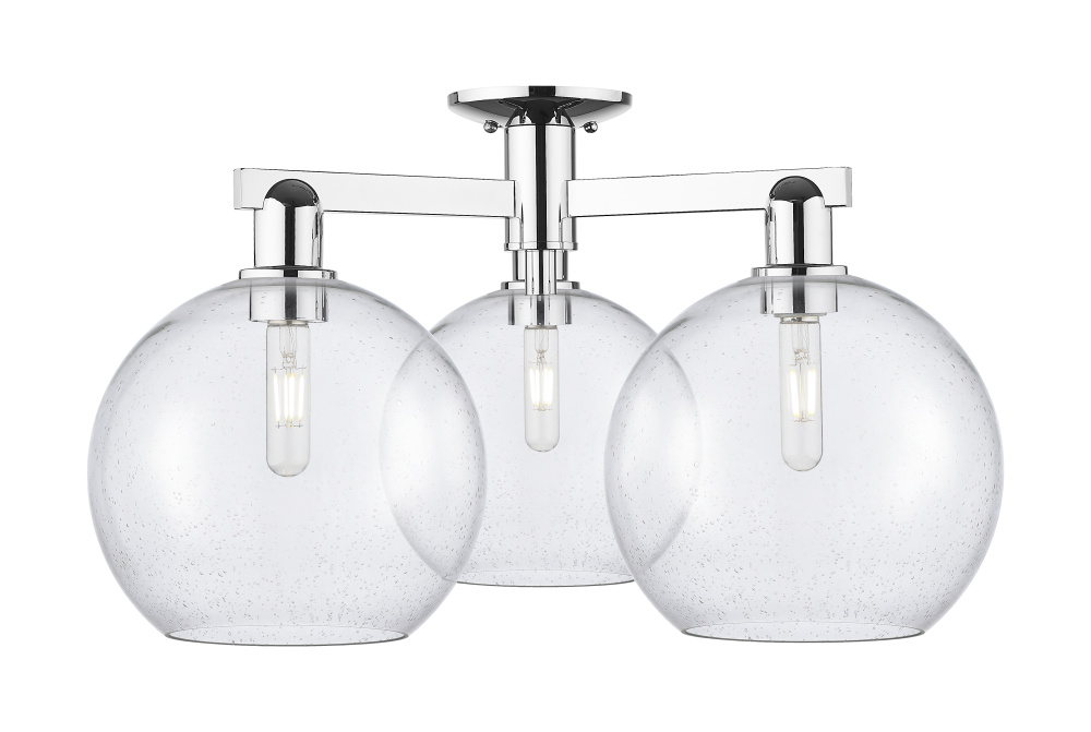 Athens - 3 Light - 28 inch - Polished Chrome - Semi-Flush Mount