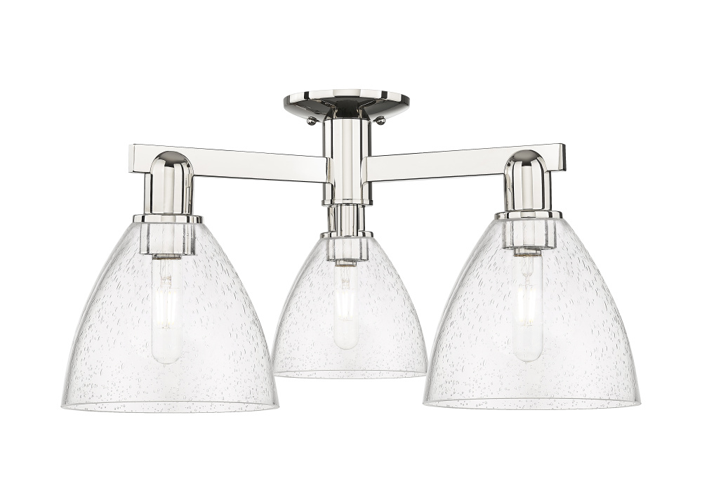 Bristol - 3 Light - 25 inch - Polished Nickel - Semi-Flush Mount