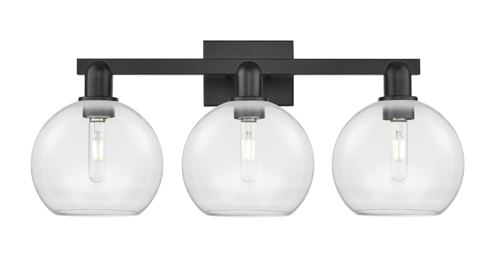 Athens - 3 Light - 27 inch - Matte Black - Bath Vanity Light