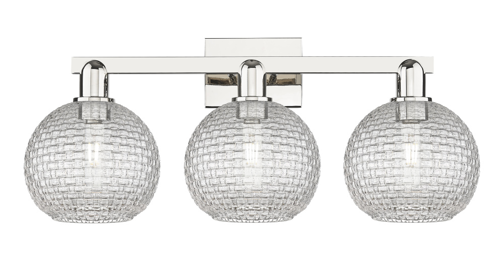 Athens - 3 Light - 27 inch - Polished Nickel - Bath Vanity Light