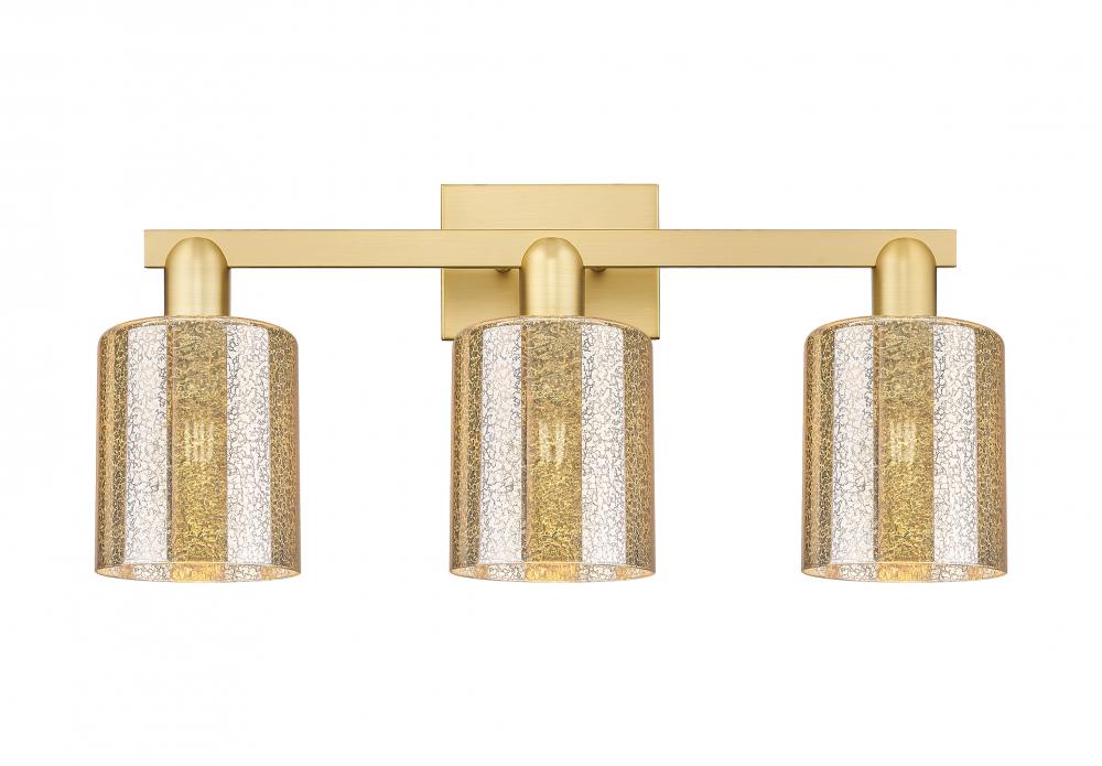 Cobbleskill - 3 Light - 24 inch - Satin Gold - Bath Vanity Light