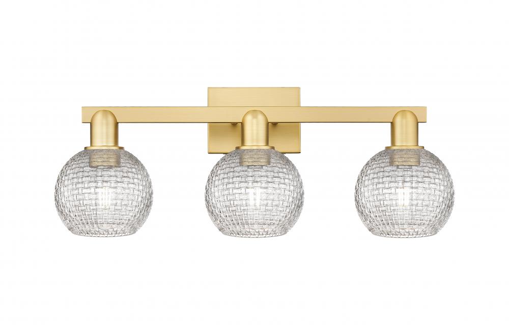 Athens - 3 Light - 25 inch - Satin Gold - Bath Vanity Light