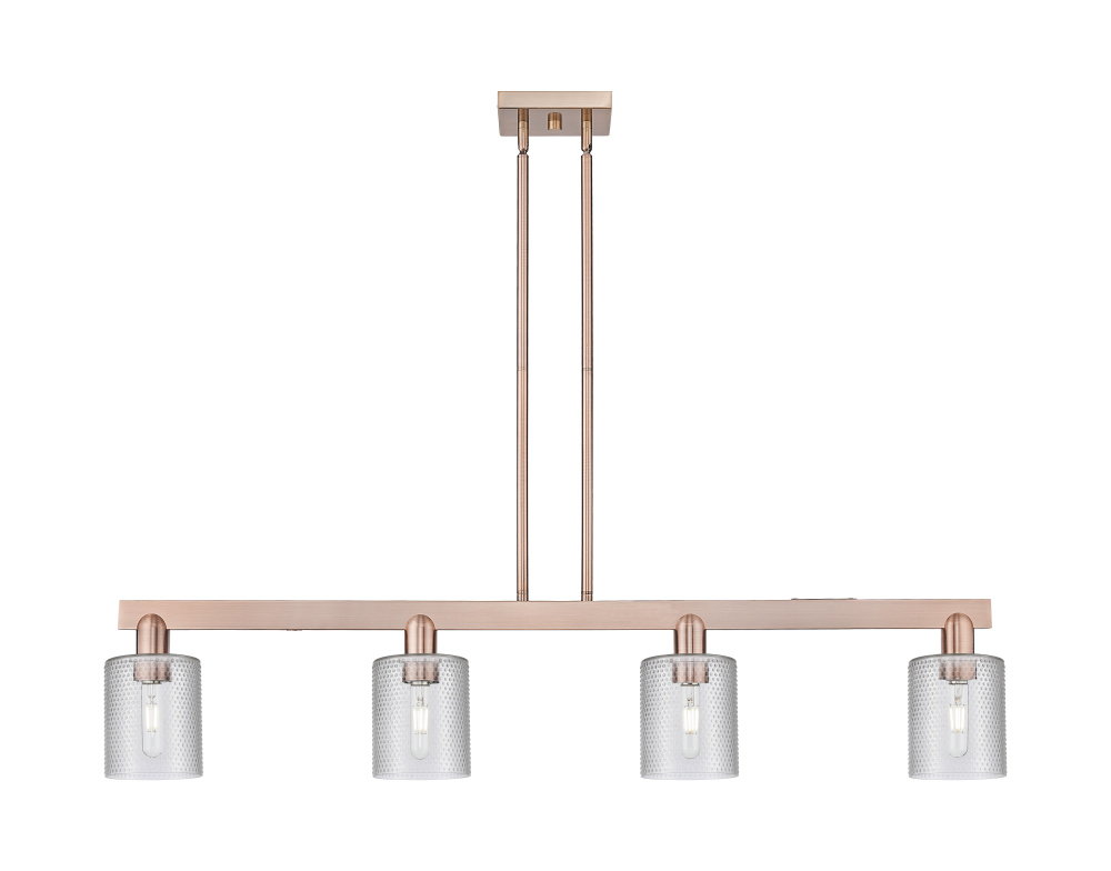 Cobbleskill - 4 Light - 48 inch - Antique Copper - Stem hung - Island Light