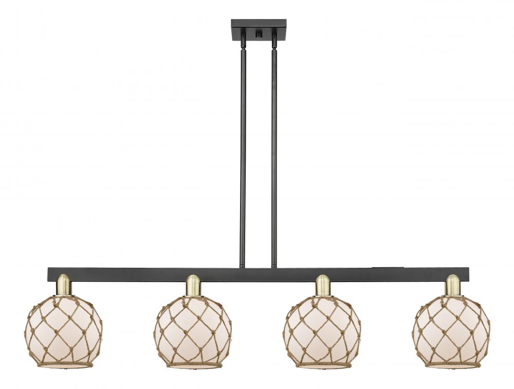 Farmhouse Rope - 4 Light - 51 inch - Black Antique Brass - Stem hung - Island Light