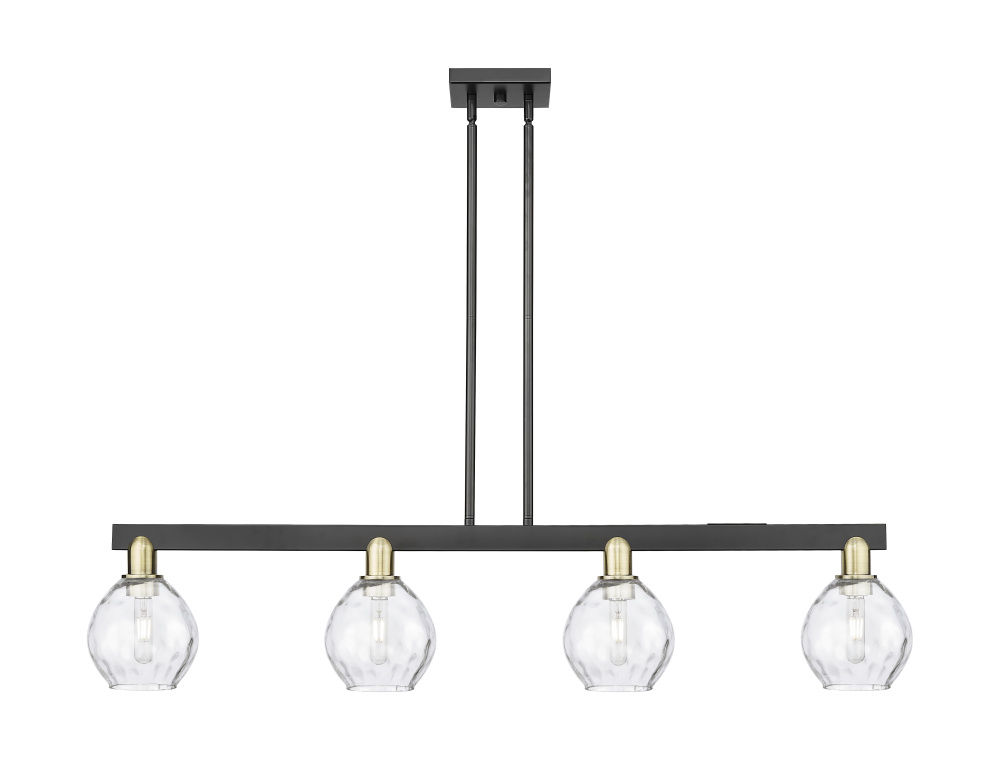 Waverly - 4 Light - 49 inch - Black Antique Brass - Stem hung - Island Light