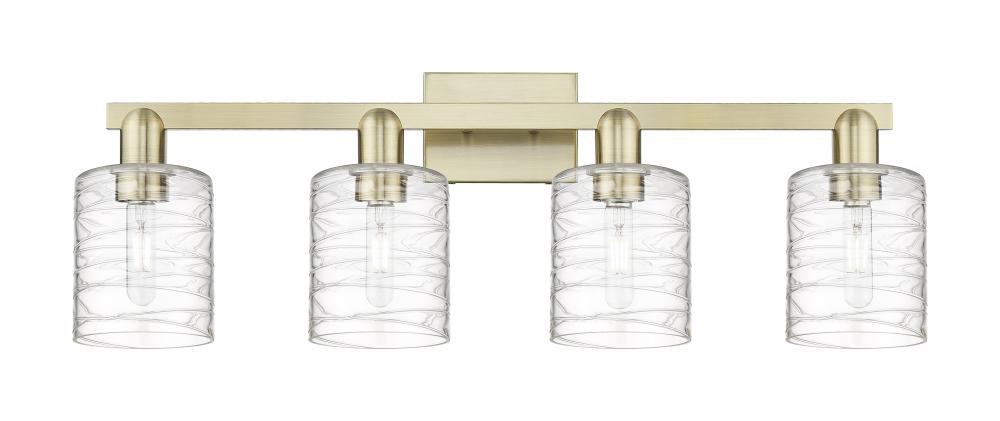 Cobbleskill - 4 Light - 32 inch - Antique Brass - Bath Vanity Light