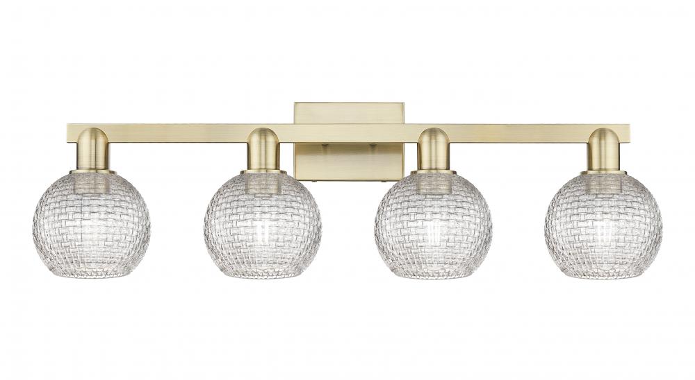 Athens - 4 Light - 33 inch - Antique Brass - Bath Vanity Light