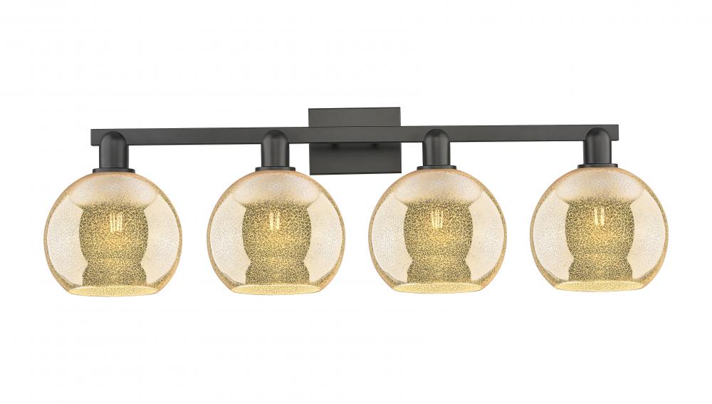 Athens - 4 Light - 35 inch - Matte Black - Bath Vanity Light