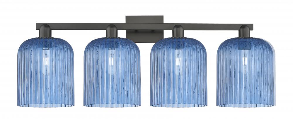 Bridal Veil - 4 Light - 35 inch - Matte Black - Bath Vanity Light