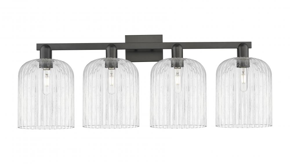 Bridal Veil - 4 Light - 35 inch - Matte Black - Bath Vanity Light